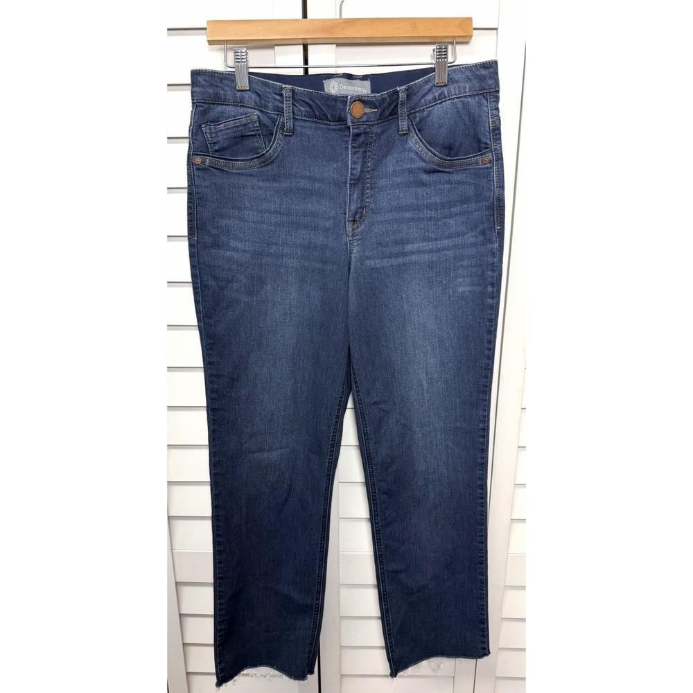 Democracy Absolution Tummy Control Frayed Ankle Stretch Jeans Women's Size 12